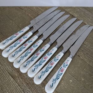 Corelle Rosemarie 8‑Piece Knife Set – Vintage Floral Handles